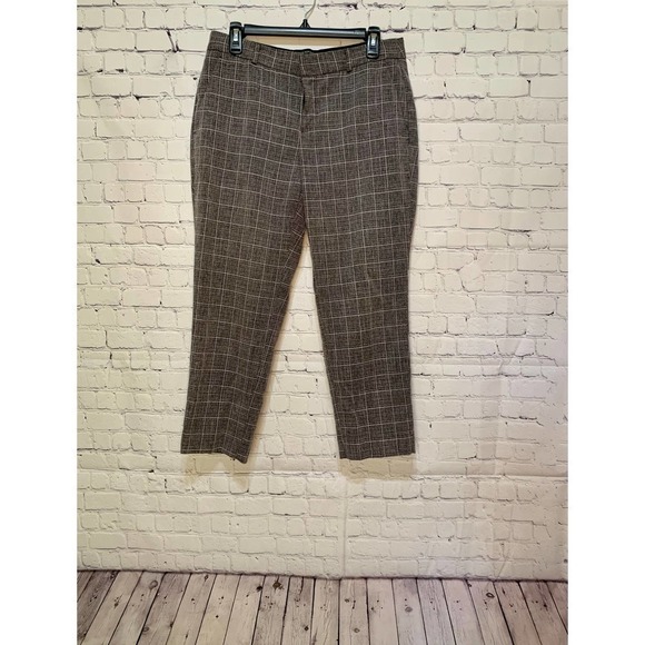 Banana Republic Pants - 𝅺BANANA Republic Ladies 8 Petite Avery Gray White Plaid Career Work Pants